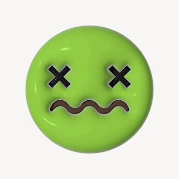 Sickly-green face 3D emoticon | Free Photo - rawpixel