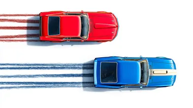 Side-by-Side Racing: 1969 Ford Mustang vs 1991 Pontiac Firebird Side-by-Side Racing: 1969 Ford Mustang vs 1991 Pontiac Firebird