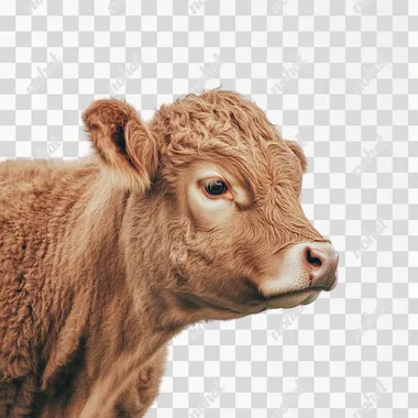 Side View of a Realistic Brown Cow