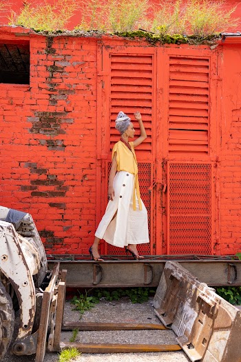 Side View Of A`Woman Doing A Pose