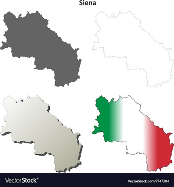 Siena blank detailed outline map set vector image
