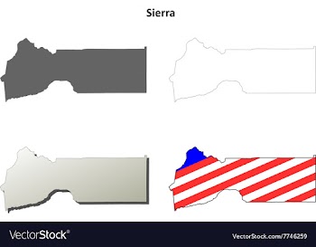 Sierra County California outline map set vector image