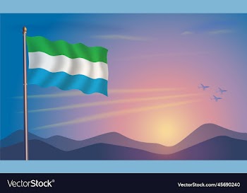 sierra leone flag in the morning sun