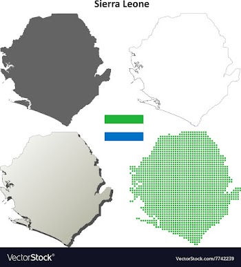 Sierra Leone outline map set vector image