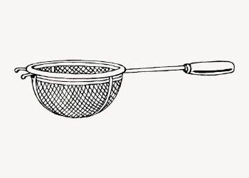 Sieve clipart, vintage kitchenware illustration | Free Vector - rawpixel