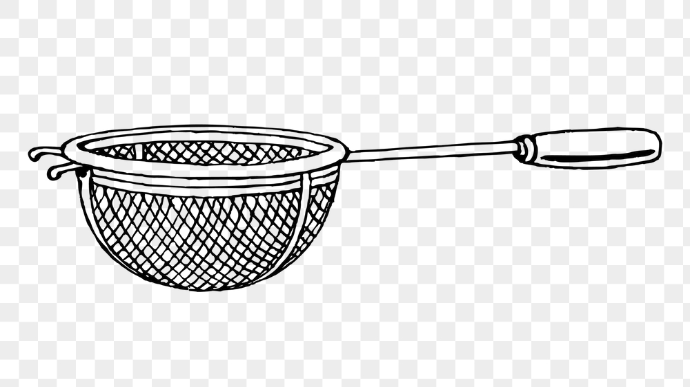 Sieve png sticker, kitchenware vintage | Free PNG - rawpixel