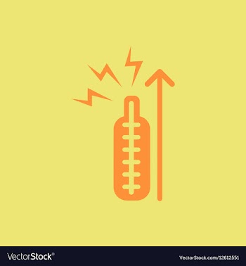 Sign of illness fever various symptoms of vector image