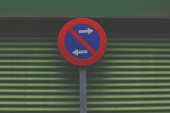 sign prohibiting going left or right