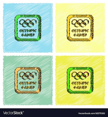 Sign symbol olympics games in hatching style vector image