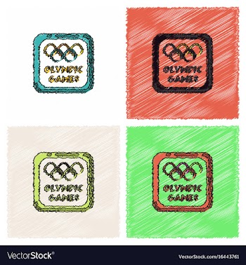 Sign symbol olympics games in hatching style vector image