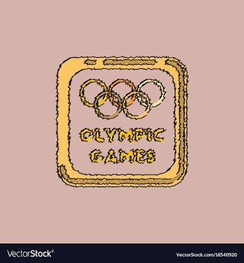 Sign symbol olympics games in hatching style vector image
