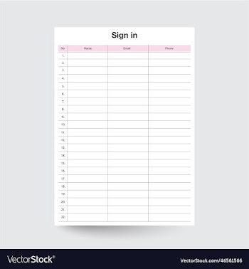sign up sheet