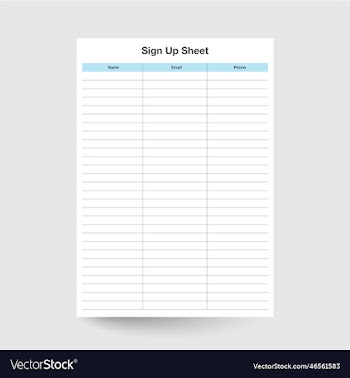 sign up sheet