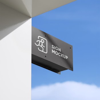 Signage on Building Mockup