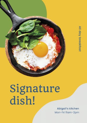 Signature dish poster template, aesthetic | Free Vector Template - rawpixel