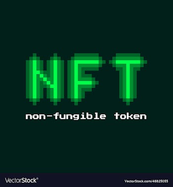 signboard green neon glowing text nft