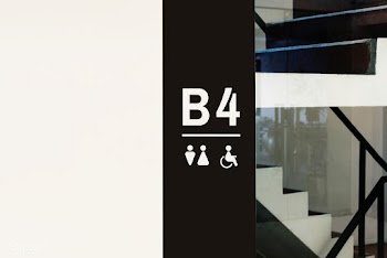 Signboard inside a modern building | Free stock psd mockup - 534795