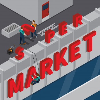 Signboard installation isometric composition Free Vector