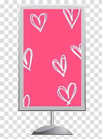 Signboards , pink and white hearts illustration transparent background PNG clipart