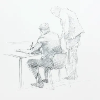Signing a Contract - Professional Interaction Sketch Signing a Contract - Professional Interaction Sketch
