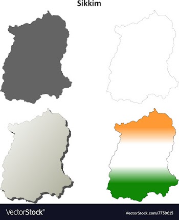 Sikkim blank detailed outline map set vector image