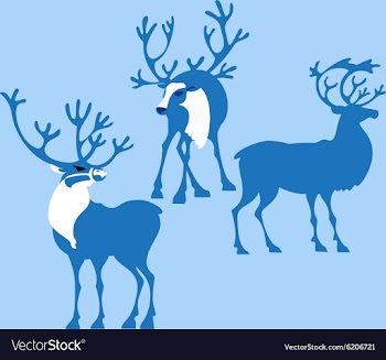 Silhoette deer vector image