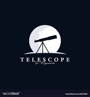 silhouette abstract telescope and moon logo