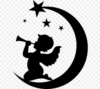 Silhouette Angel Drawing Cherub Stencil - Silhouette 