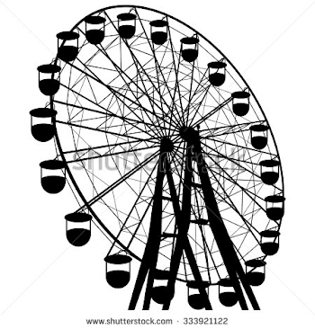 Silhouette Attraction Colorful Ferris Wheel Vector Stock Vector ...