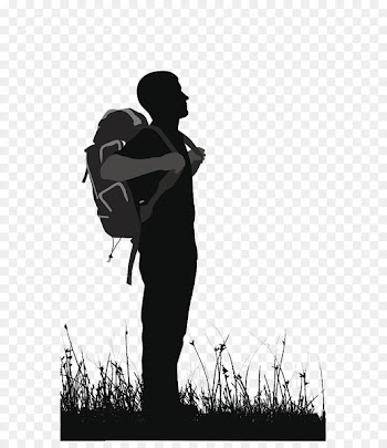Silhouette Backpacking Illustration - Vector Backpackers with backpacks and silhouettes 