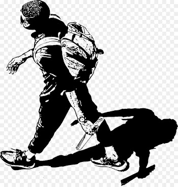 Silhouette Backpacking Illustration - Vector overlooking Backpackers silhouette 