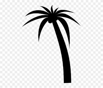 Silhouette Black, Icon, Simple, Outline, Drawing, Silhouette - Palm Tree Clip Art