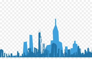 Silhouette Blue Skyline - Blue City silhouette 