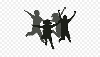Silhouette Child - jumping 