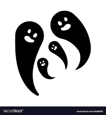 silhouette cute ghost laughs