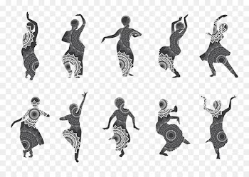 Silhouette Dance in India Bollywood - dancers vector 