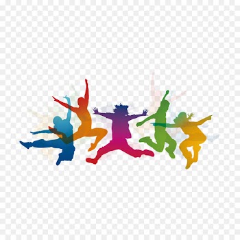 Silhouette Dance - Vector color jumping man 