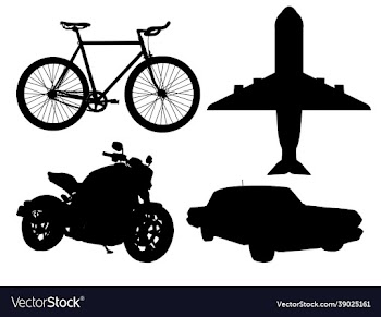 silhouette different types transportation
