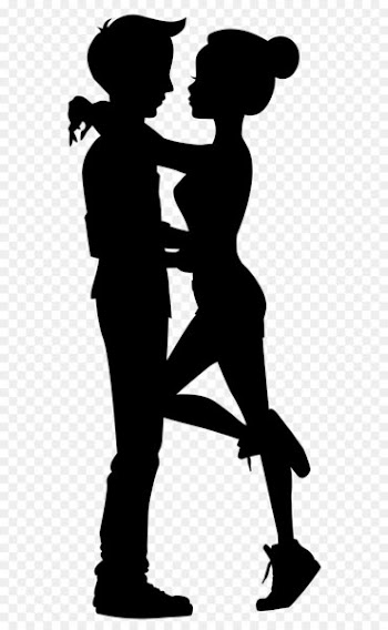 Silhouette Drawing Clip art - Cute Couple Silhouettes Clip Art Image 