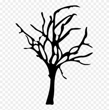 Silhouette Drawing Of Halloween Small Dead Tree - Spooky Tree Silhouette Png