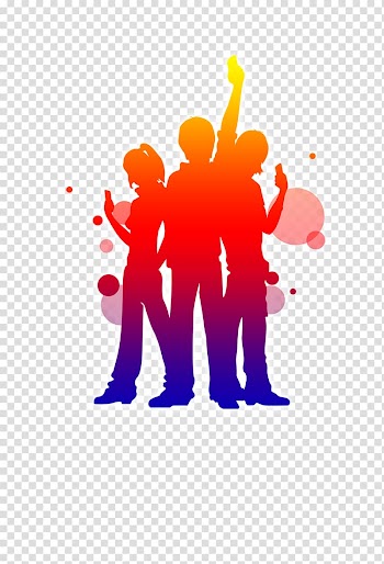 Silhouette Estudante Illustration, Colorful Silhouette transparent background PNG clipart