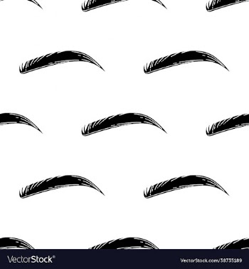 silhouette eyebrow tattoo seamless pattern