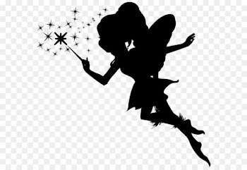 Silhouette Fairy Clip art - Fairy with Wand Silhouette PNG Clip Art Image 