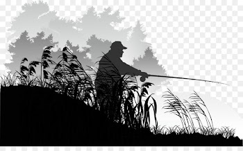 Silhouette Fisherman Illustration - Silhouette figures 