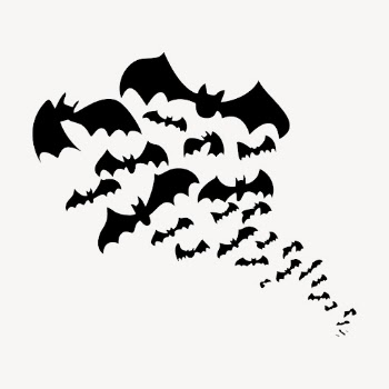 Silhouette flying bat colony clipart, | Free Vector - rawpixel