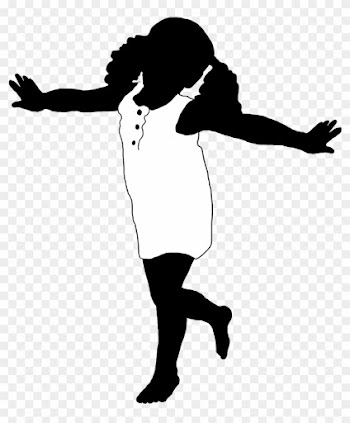Silhouette Girl Jumping - Silhouette Girls Playing