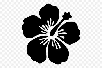 Silhouette Hawaiian hibiscus Flower - flower black 