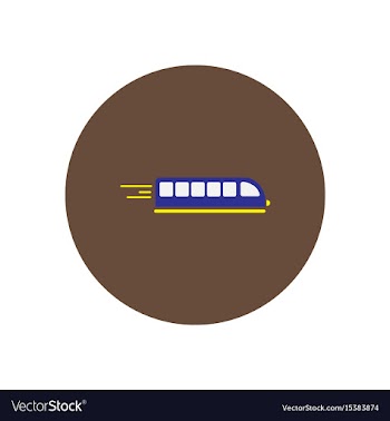 Silhouette high speed train passenger rail road vector image