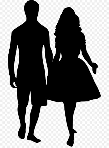 Silhouette Holding hands Drawing Clip art - couple silhouette 
