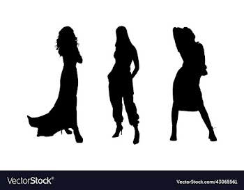 silhouette image of glamorous womans